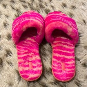 UGG Cozette Zebra Slides Pink & Orange size 7